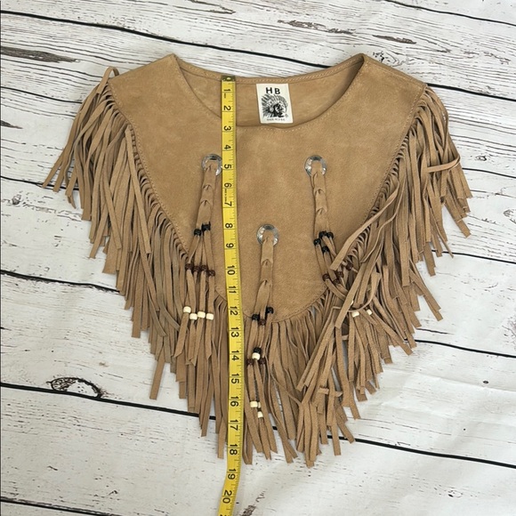 HB LEATHER Poncho with Beaded Accents - Picture 8 of 8